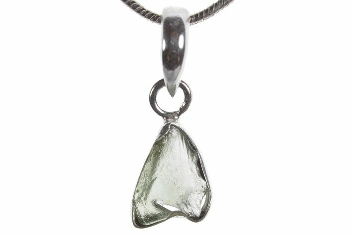 Green Moldavite Tektite Pendant ( g) - Czech Republic #353968